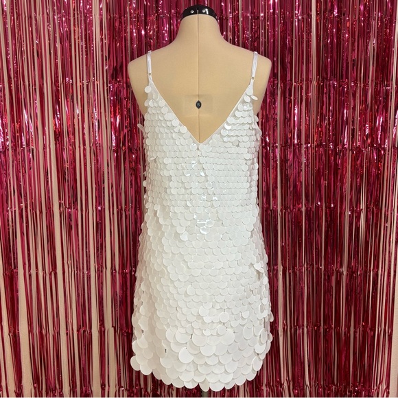 Francesca’s Kelly white graduated sequin shift dress - Picture 4 of 16